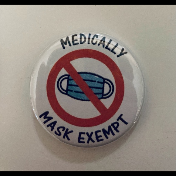 (2) Medically Mask Exempt Button Pins 1.5” - Picture 2 of 3